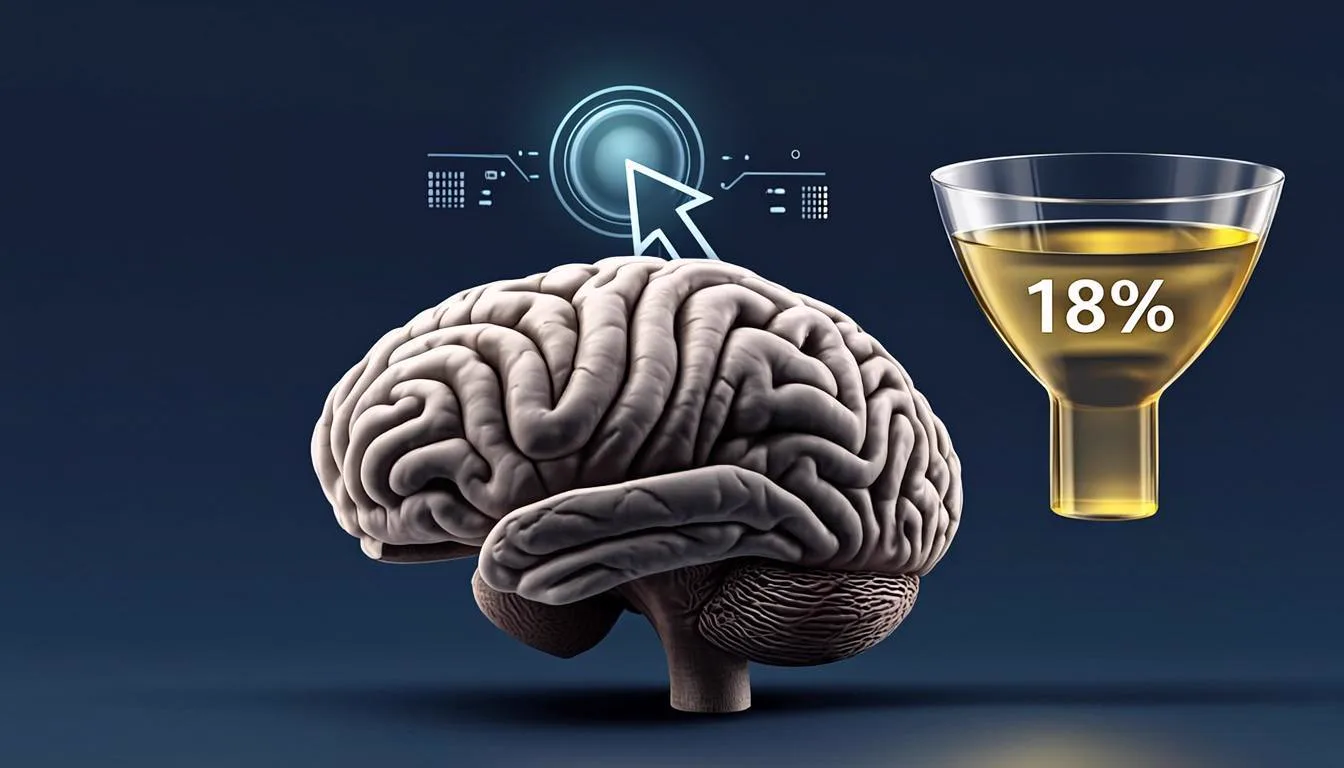 Conversion psychology visualization with brain and micro-interaction UI elements