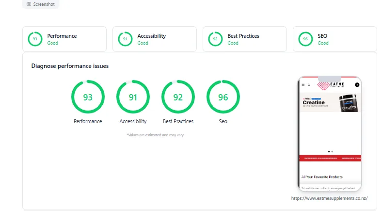 Supplements category page after the rebuild
